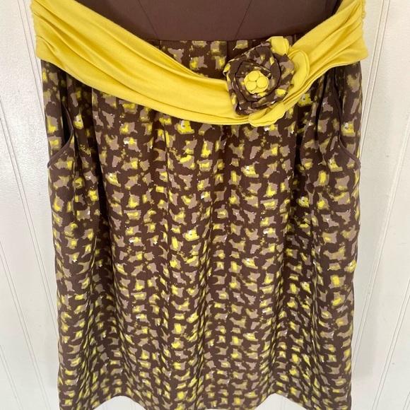 NWT Baraschi by Anthropologie Storm of Shapes Dress in Mocha and Sunshine - 6 - Picture 6 of 13